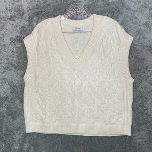 On 34th Women Classic Preppy Old Money Clean Girl Cropped Knit Sweater Vest L*
